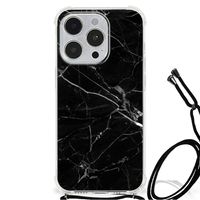 iPhone 14 Pro Anti-Shock Hoesje Marmer Zwart - Origineel Cadeau Vader - thumbnail