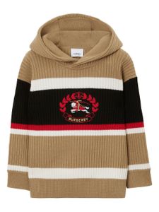 Burberry Kids hoodie à broderies - Marron