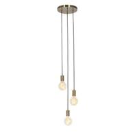 QAZQA Industriële hanglamp brons 3-lichts - Facil