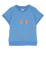 WAUW CAPOW by BANGBANG t-shirt en coton à motif sourire brodé - Bleu