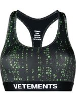 VETEMENTS débardeur crop à bande logo - Noir