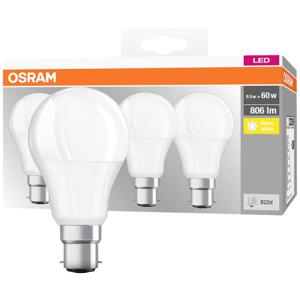 OSRAM 4058075819511 LED-lamp Energielabel F (A - G) B22d Peer 8.5 W = 60 W Warmwit (Ø x l) 60 mm x 107 mm 4 stuk(s)