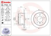 Remschijf BREMBO, Remschijftype: Massief, u.a. für Mercedes-Benz, VW