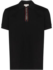 Alexander McQueen polo à bande logo - Noir