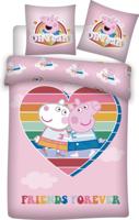 Nickelodeon dekbedovertrek Hart Peppa Pig 200 cm polyester roze