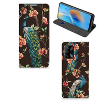 OPPO A74 4G Hoesje maken Pauw met Bloemen