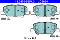 Remblokkenset, schijfrem ATE, u.a. für Mitsubishi, Peugeot, Citroën, Mazda