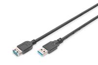 DIGITUS USB 3.2 Gen1 verlengkabel - 1.8m - USB A (m) naar USB A (f) - 5 Gbit/s - Aansluitkabel - Zwart