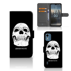 Telefoonhoesje met Naam Nokia C12 Skull Eyes