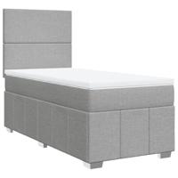 vidaXL Boxspring met matras stof lichtgrijs 90x190 cm