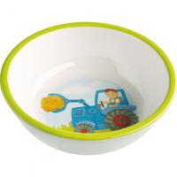 Haba kom tractor junior 15,5 cm melamine wit/groen