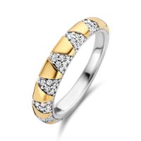 TI SENTO-Milano 12216ZY Ring zilver-zirconia goudkleurig-wit