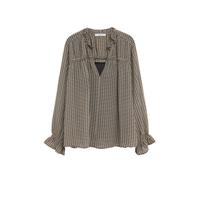 Violeta by Mango top met all over print en ruches lichtbeige