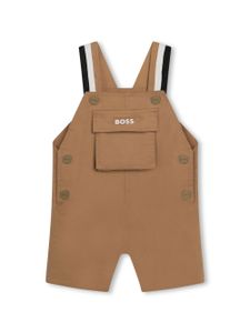 BOSS Kidswear salopette à logo brodé - Marron