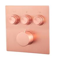 Mueller Click inbouwthermostaat 3-wegs koper geborsteld