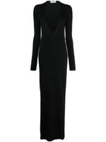 Saint Laurent robe longue à décolleté plongeant - Noir