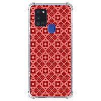 Samsung Galaxy A21s Doorzichtige Silicone Hoesje Batik Rood