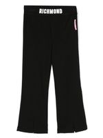 John Richmond Junior pantalon à taille à logo - Noir