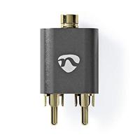 Nedis Premium Tulp (m) - 3,5mm Jack (v) stereo audio adapter / zwart