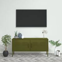 Tv-meubel 105x35x50 cm staal olijfgroen