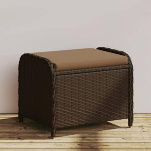 Tuinkruk met kussen 58x46x46 cm poly rattan bruin