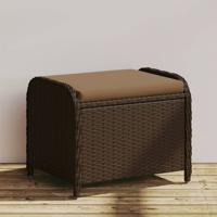 Tuinkruk met kussen 58x46x46 cm poly rattan bruin - thumbnail