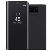 Luxury Series Mirror View Samsung Galaxy Note8 Flip Case - Zwart - thumbnail