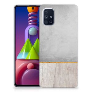 Samsung Galaxy M51 Bumper Hoesje Wood Concrete