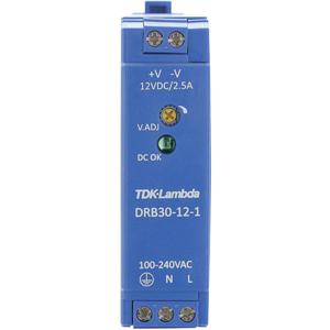 TDK-Lambda DRB30-12-1 DIN-rail netvoeding 12 V/DC 2.5 A 30 W Aantal uitgangen: 1 x Inhoud: 1 stuk(s)