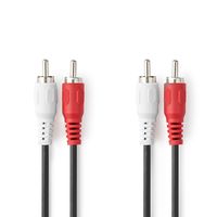 Nedis Stereo-Audiokabel | 2x RCA Male | 2x RCA Male | 10 m | 1 stuks - CAGB24200BK100 CAGB24200BK100