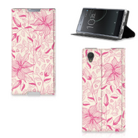 Sony Xperia L1 Smart Cover Pink Flowers - thumbnail