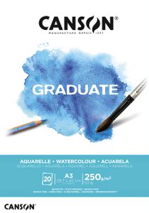 Aquarelblok Canson Graduate A3 250gr 20vel