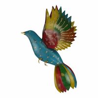 Metalen Wanddecoratie Vogel Pisang - thumbnail