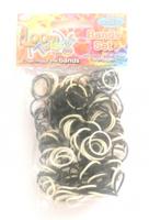 Loom Twister loombands junior rubber zwart/wit 300 delig