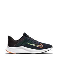 Nike Quest 3 hardloopschoenen donkerblauw/oranje-zwart-limegroen