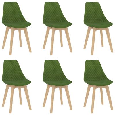 Vidaxl Eetkamerstoelen 6 St Fluweel Lichtgroen