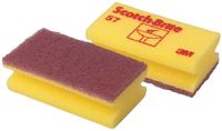 Scotch Brite schuurspons voor delicate oppervlakken, ft 7 x 13 cm, geel, pak met 10 stuks - thumbnail