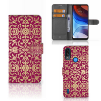 Wallet Case Motorola Moto E7i Power | E7 Power Barok Pink - thumbnail