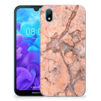 Huawei Y5 (2019) TPU Siliconen Hoesje Marmer Oranje