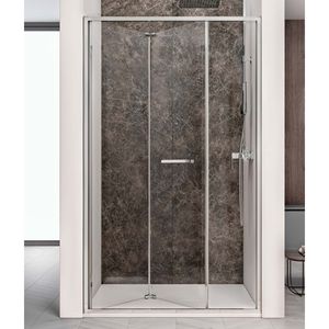 Nisdeur Lacus Ponza Evo Vouwdeur 95x200 Cm Helder Glas Chroom