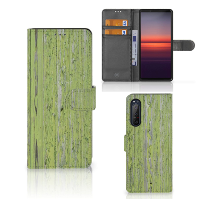 Sony Xperia 5II Book Style Case Green Wood Sony Xperia 5II Book Style Case Green Wood