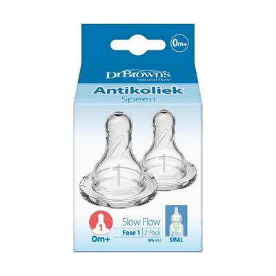 Dr Brown's Speen standaard hals fles fase 1 Dr Brown's Speen standaard hals fles fase 1