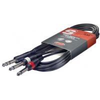Stagg SYC3/PS2PE stereo jack 6.3 mm - 2x 6.3 mm mono 3m
