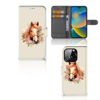 Telefoonhoesje met Pasjes voor iPhone 14 Pro Paard - thumbnail