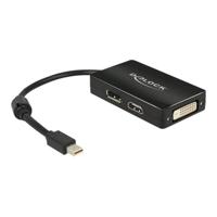 Delock 62623 adapterkabel mini DisplayPort 1.1 stekker > 1 x DisplayPort + 1 x HDMI + 1 x DVI 24+1 zwart