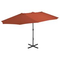 Parasol met aluminium paal 460x270 cm terracotta - thumbnail