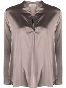 Blanca Vita blouse en soie à col v - Gris