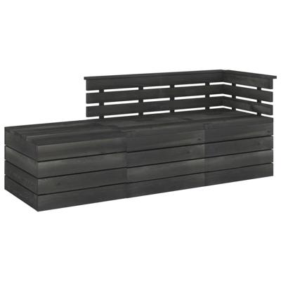 vidaXL 3-delige Loungeset pallet massief grenenhout donkergrijs vidaXL 3-delige Loungeset pallet massief grenenhout donkergrijs
