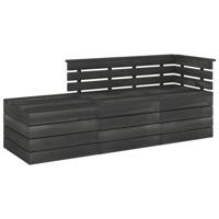 vidaXL 3-delige Loungeset pallet massief grenenhout donkergrijs