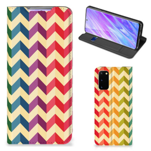 Samsung Galaxy S20 Hoesje met Magneet Zigzag Multi Color